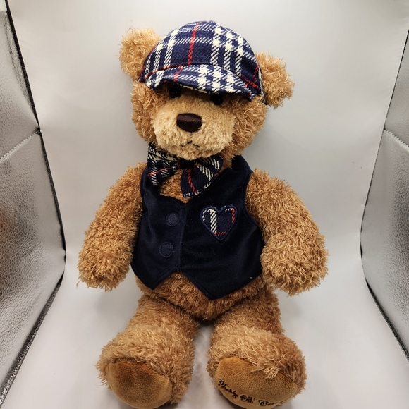 Gund Other - Gund Teddy B. Caring Plush Bear w/Plaid Hat & Vest - Office Depot